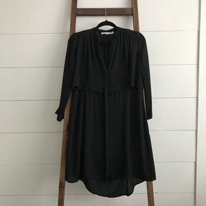 Black Maternity and/or Nursing Dress Button Down